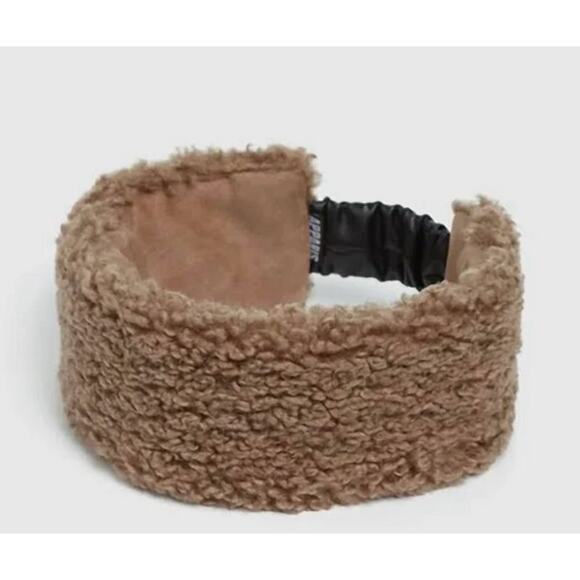 NWT APPARIS Eleni Shearling Headband Taupe Teddy One Size - Picture 1 of 4